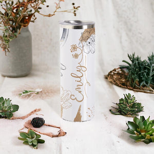 personalisierte Watercolor Tumbler, Thermoflasche personalisiert mit Name