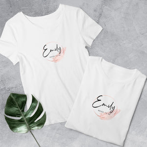 Braut Bride T-Shirt, personalisiert mit Namen
