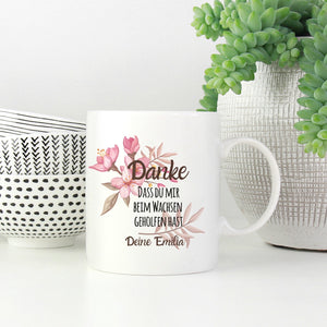 personalisierte Tasse mit Name Danke