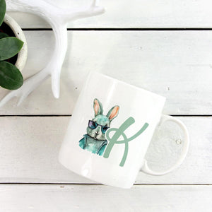 Ostern cooler Hase Tasse mit Buchstabe personalisiert