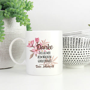 personalisierte Tasse mit Name Danke