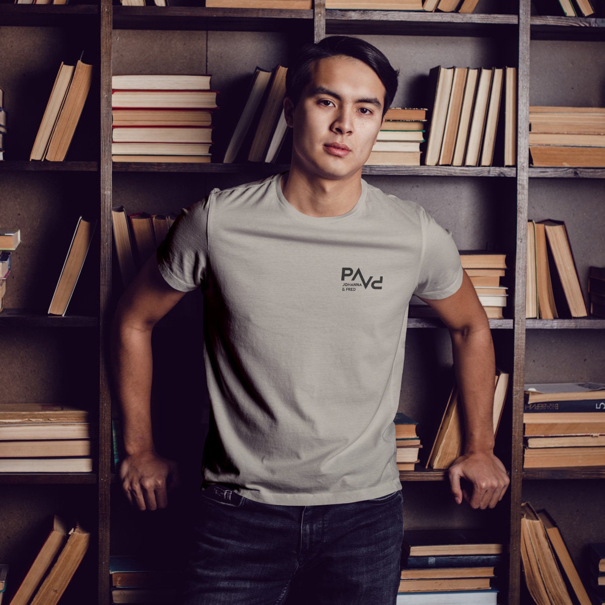 Papa T-Shirt PAPV beige, personalisiert mit Namen