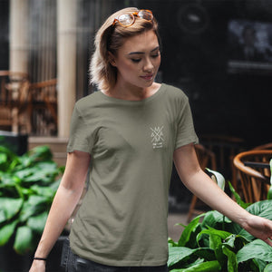 Mama Kreuz T-Shirt khaki, personalisiert mit Namen