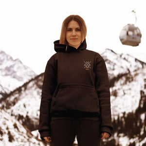 Mama Hoody Kreuz schwarz, personalisiert mit Namen