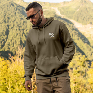 Papa Hoody oliv, personalisiert mit Namen