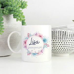personalisierte Tasse mit Name Zwergenheldin