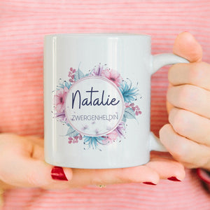 personalisierte Tasse mit Name Zwergenheldin