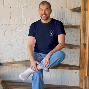 Opa Kreuz T-Shirt navy, personalisiert mit Namen