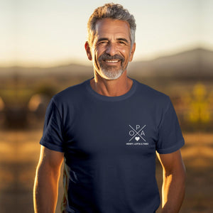 Opa Kreuz T-Shirt navy, personalisiert mit Namen