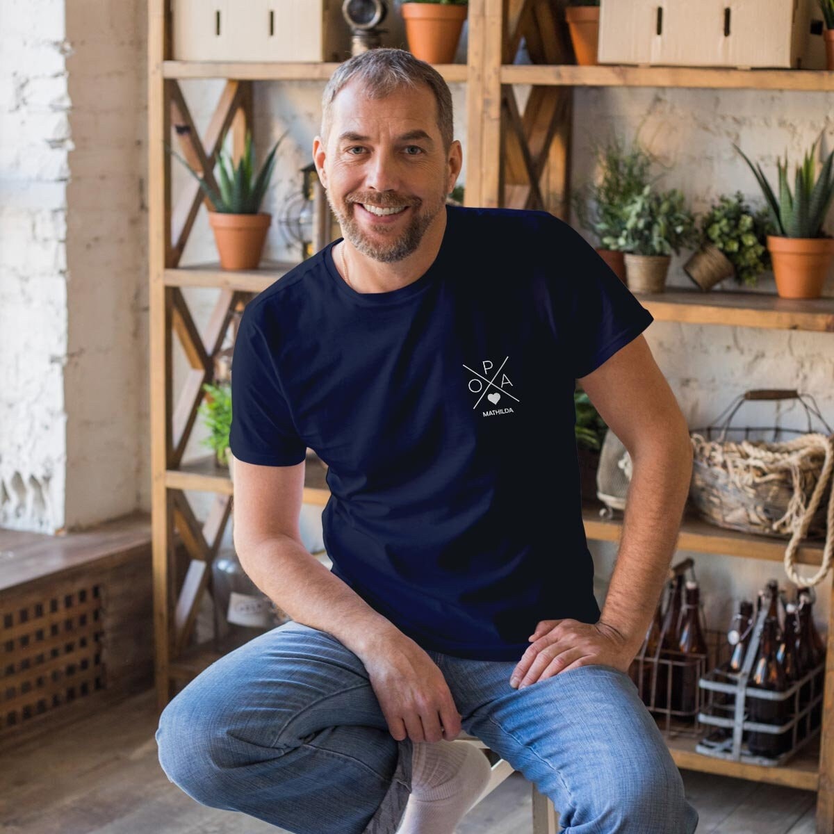 Opa Tshirt in navy mit Name