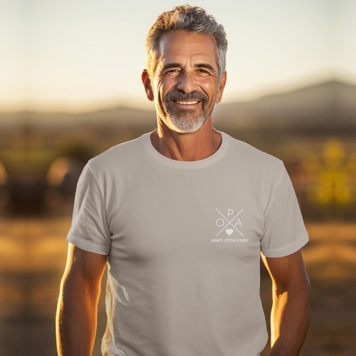 Opa Kreuz T-Shirt rope, personalisiert mit Namen