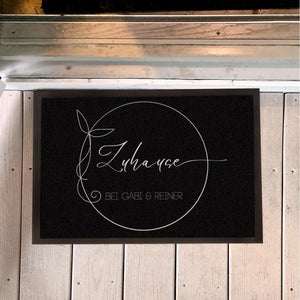 Personalisierte Fußmatte Zuhause mit Familienname oder Vornamen
