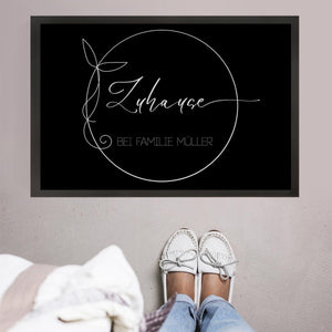 Personalisierte Fußmatte Zuhause mit Familienname oder Vornamen