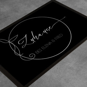 Personalisierte Fußmatte Zuhause mit Familienname oder Vornamen