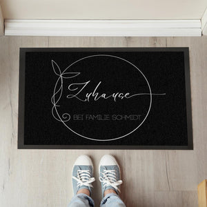 Personalisierte Fußmatte Zuhause mit Familienname oder Vornamen