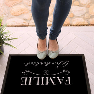 Personalisierte Fußmatte Familie mit Ranke und Name