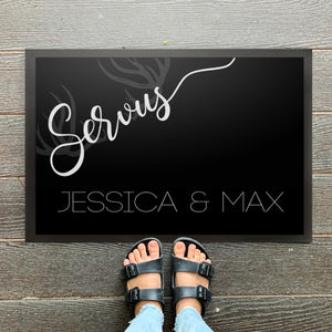 Personalisierte Fußmatte Servus mit Name