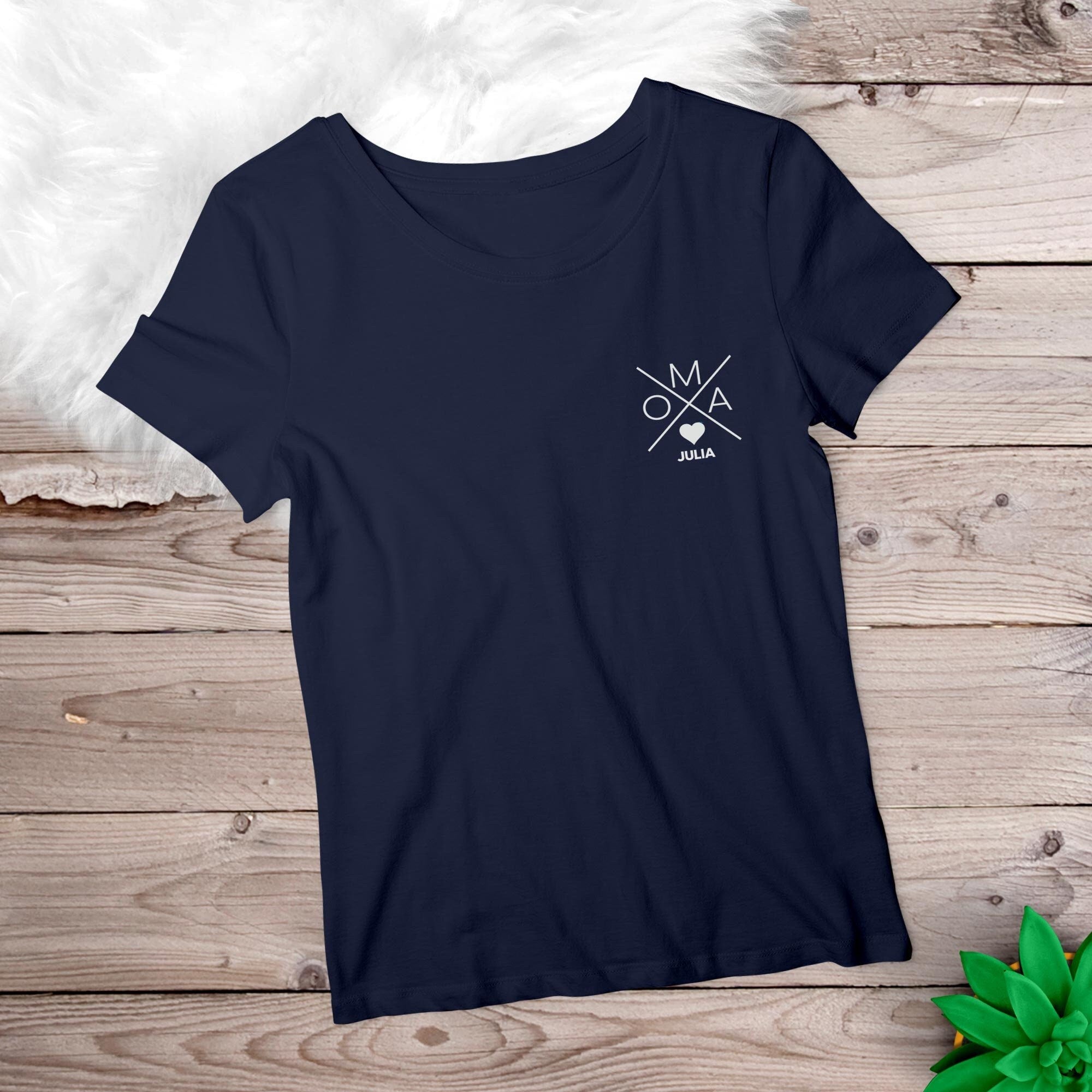 Oma Shirt navy mit Name