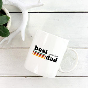 Tasse im retro Look mit "Best Dad" Aufdruck und Jahreszahl