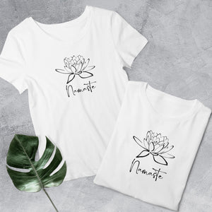 Yoga Shirt in weiß, Namaste, Lotus