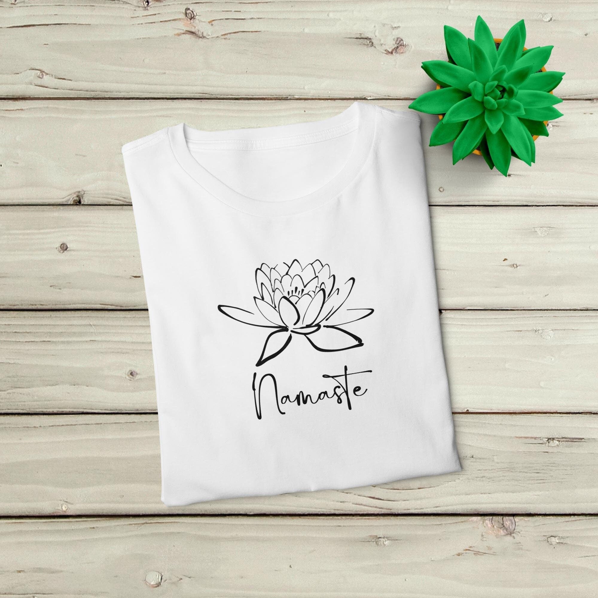 Yoga Shirt in weiß, Namaste, Lotus