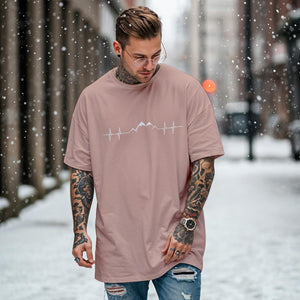 Oversized Shirt in amber mit Berg-Herzlinie