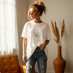 Mystic Moon Shirt oversize für Damen in weiß