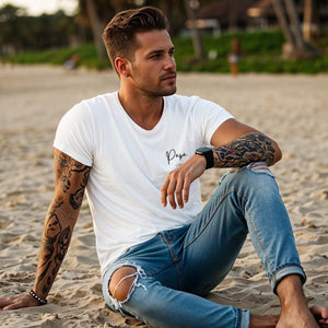 Papa TShirt 2025 weiß, Papa Shirt personalisiert mit Namen und Jahreszahl