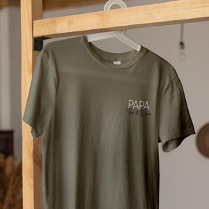 Papa T-Shirt Visby khaki, Papa Shirt personalisiert mit Namen