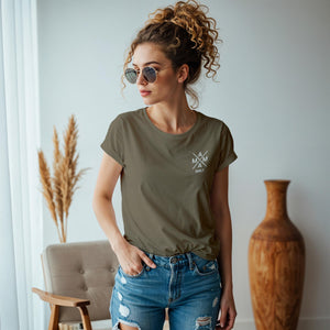 Mama T-Shirt X khaki, Mama Shirt personalisiert mit Namen