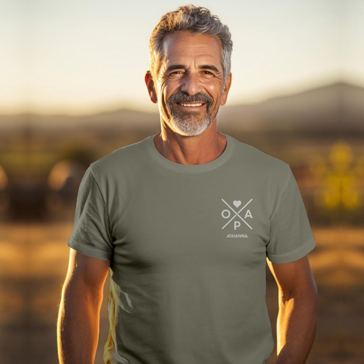 Opa T-Shirt X khaki, Opa Shirt personalisiert mit Namen