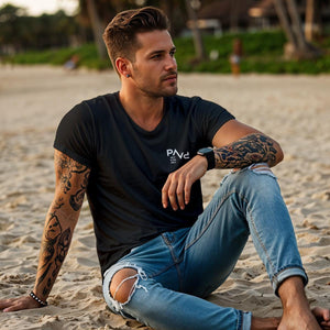 Papa T-Shirt PAPV schwarz, Shirt personalisiert mit Namen