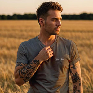 Papa T-Shirt Visby khaki, Papa Shirt personalisiert mit Namen