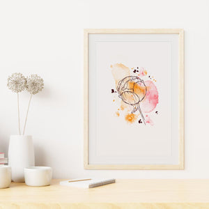 Poster Wandbild illustrierte Blume 2