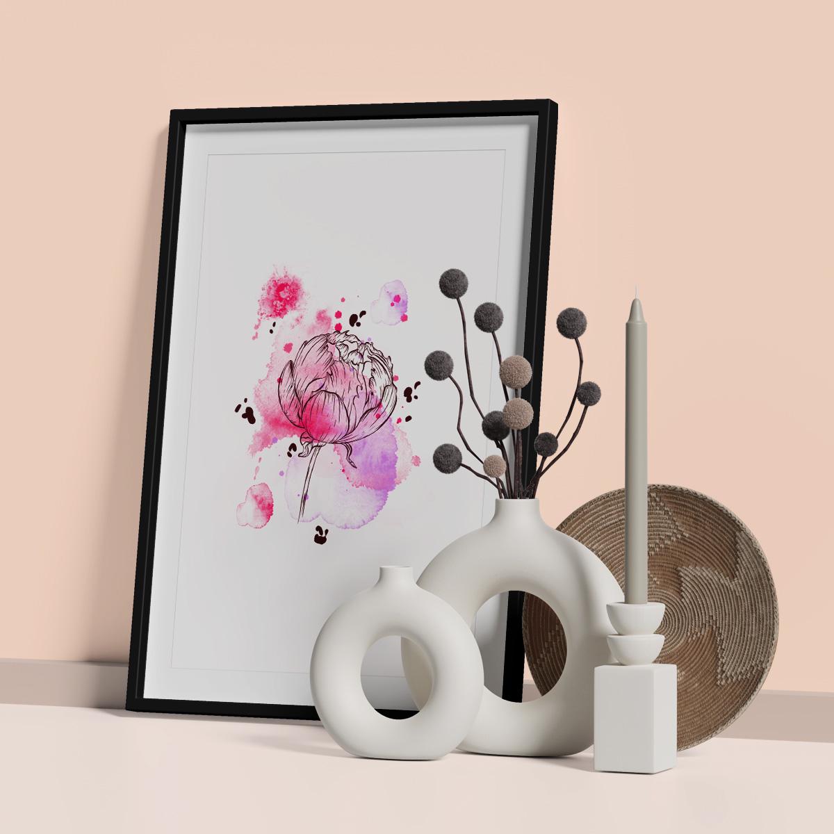 Poster Wandbild illustrierte Blume 3