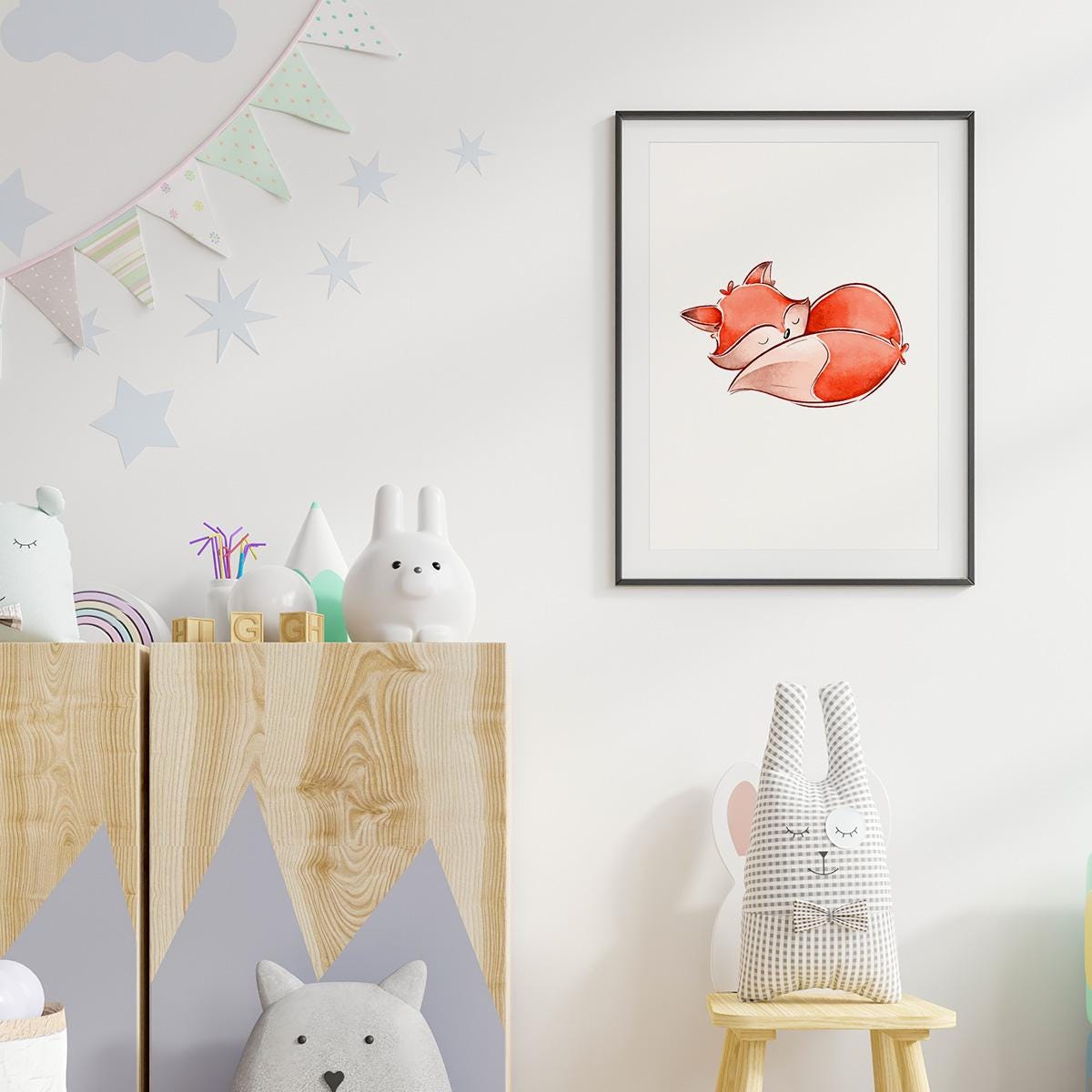 Poster Wandbild schlafender Fuchs