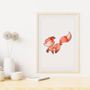 Poster Wandbild jagender Fuchs