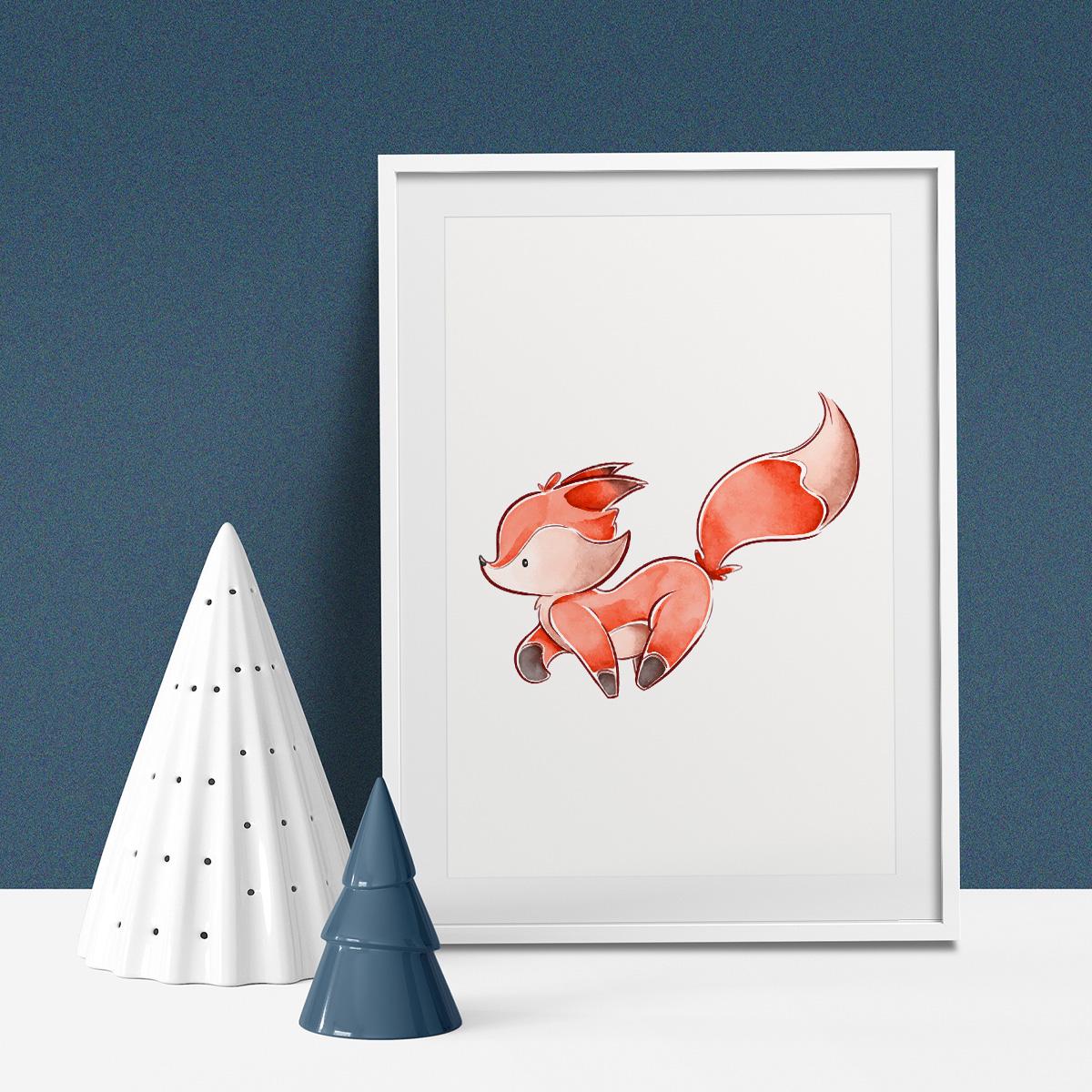 Poster Wandbild jagender Fuchs