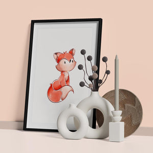 Poster Wandbild wachender Fuchs