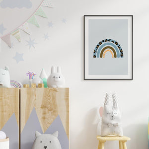 Poster Wandbild Regenbogen Leo blau