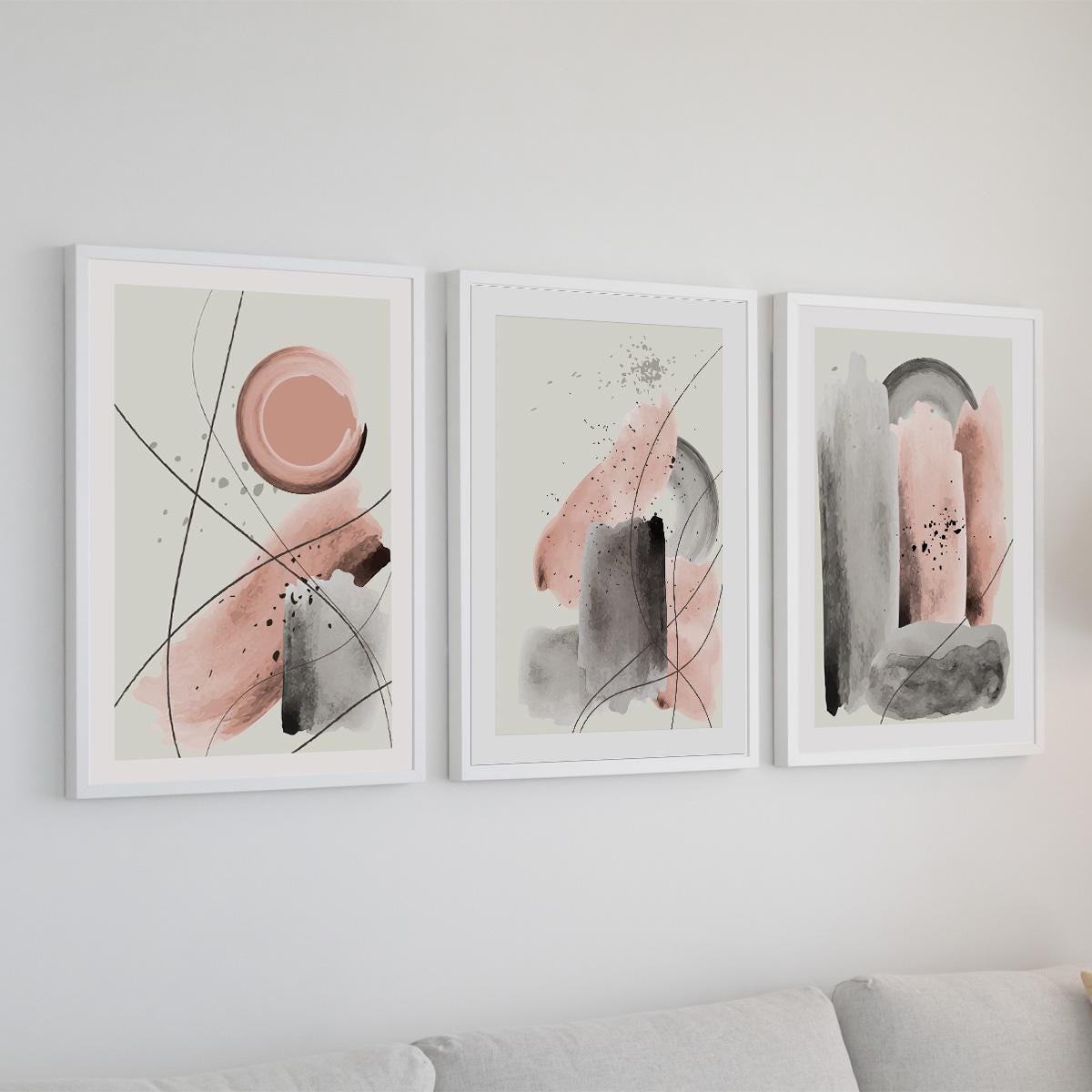 Poster Wandbild 3er Set abstrakt I