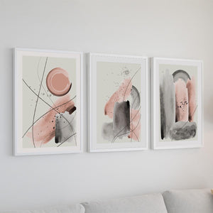 Poster Wandbild 3er Set abstrakt I