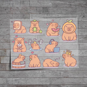 Bügelbilder Set Capybara 6cm