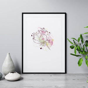 Poster Wandbild illustrierte Blume 1