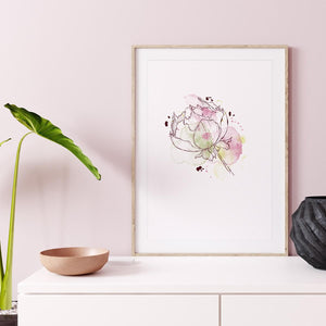 Poster Wandbild illustrierte Blume 1