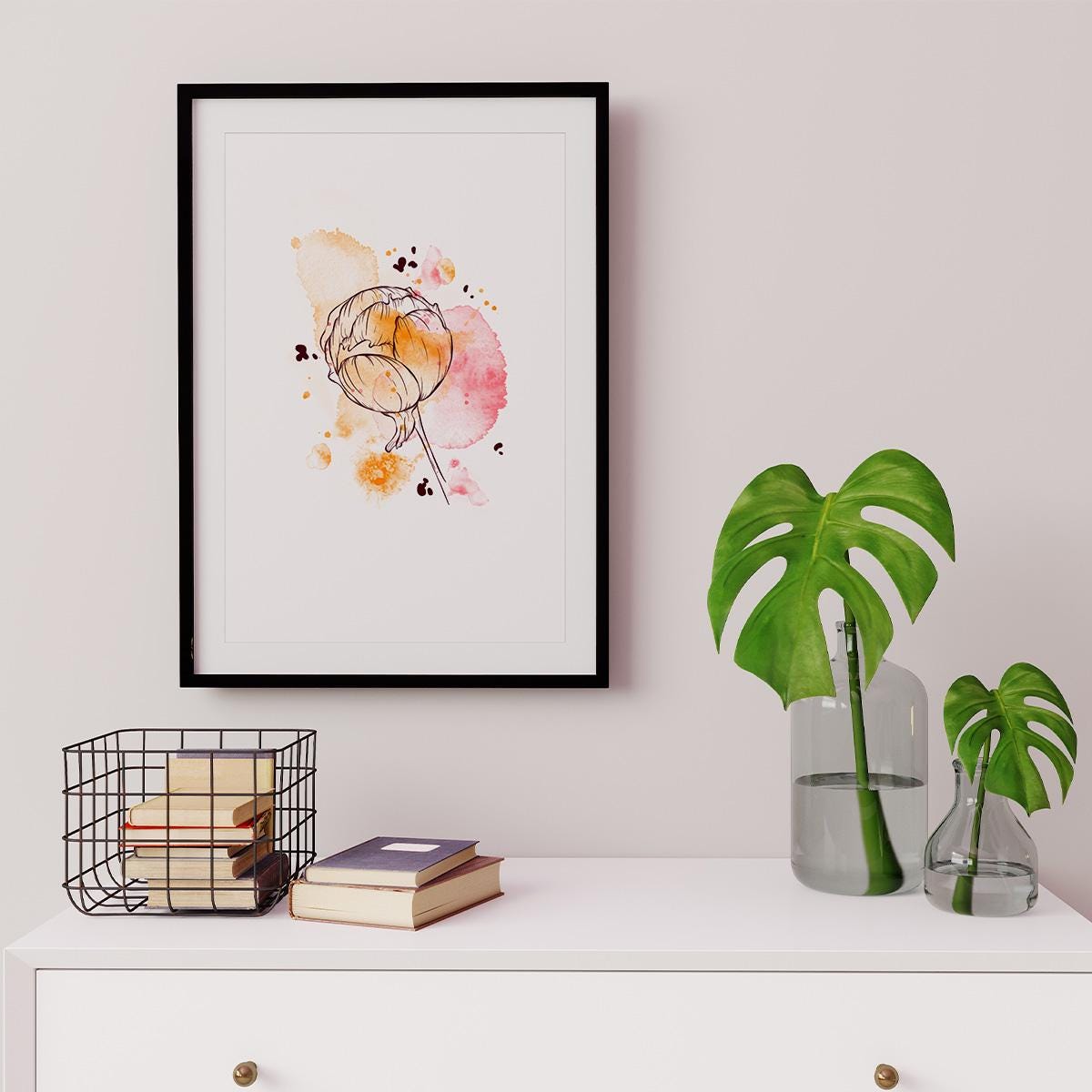 Poster Wandbild illustrierte Blume 2