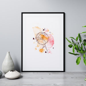 Poster Wandbild illustrierte Blume 2