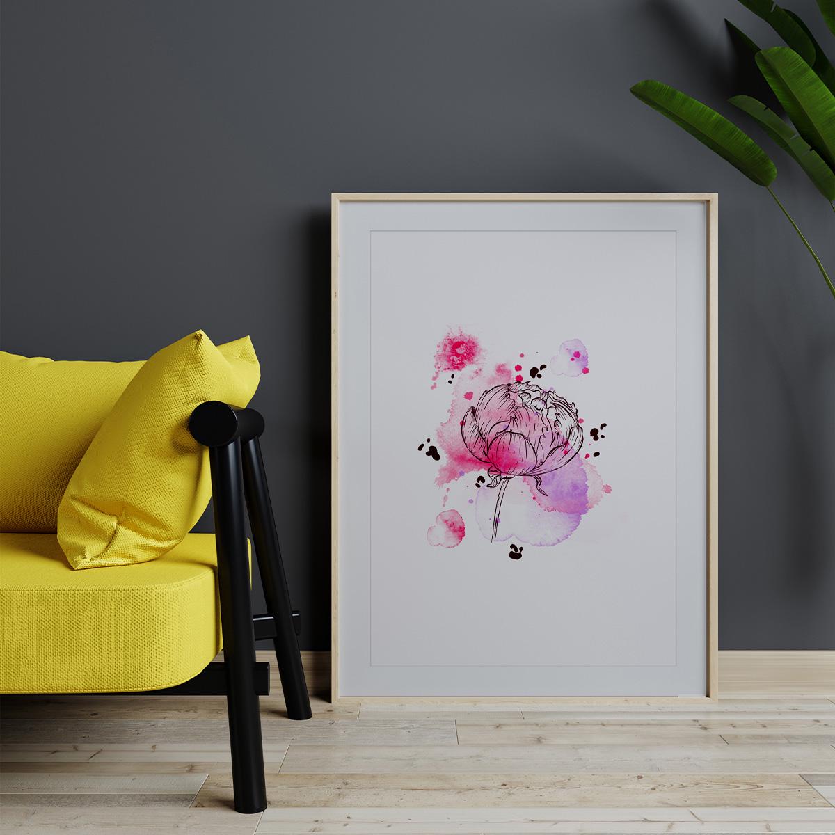 Poster Wandbild illustrierte Blume 3