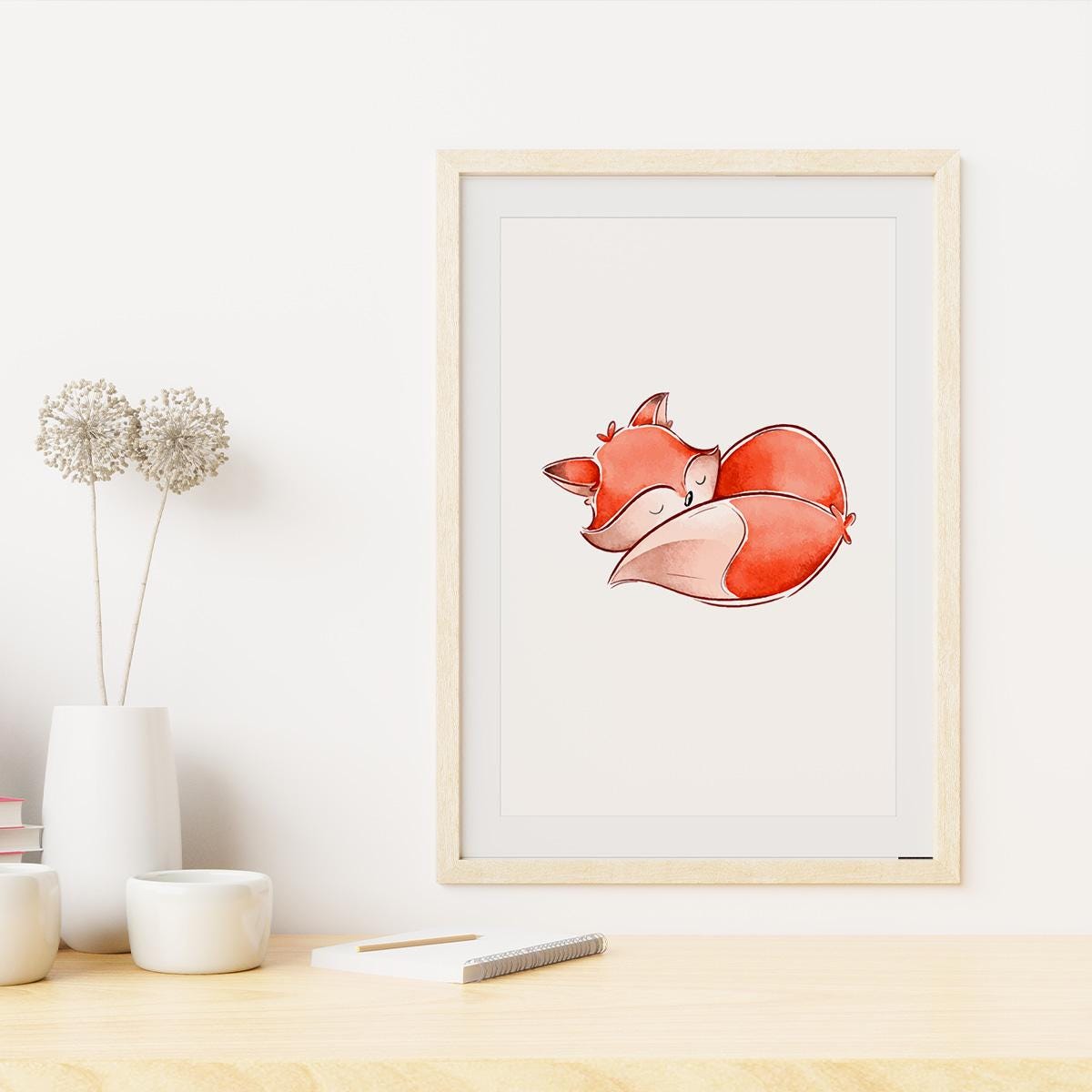 Poster Wandbild schlafender Fuchs