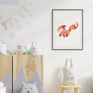 Poster Wandbild jagender Fuchs